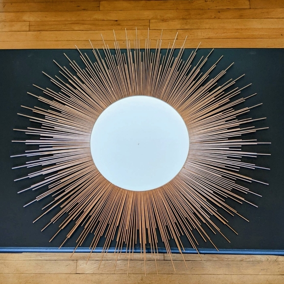 35" ROSE GOLD Sunburst Mirror Decorative Wall Mirror - Picture 2 of 7